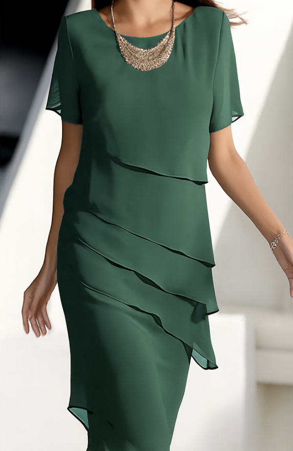 Fern | Women's Short Sleeve Tiered Midi Dress