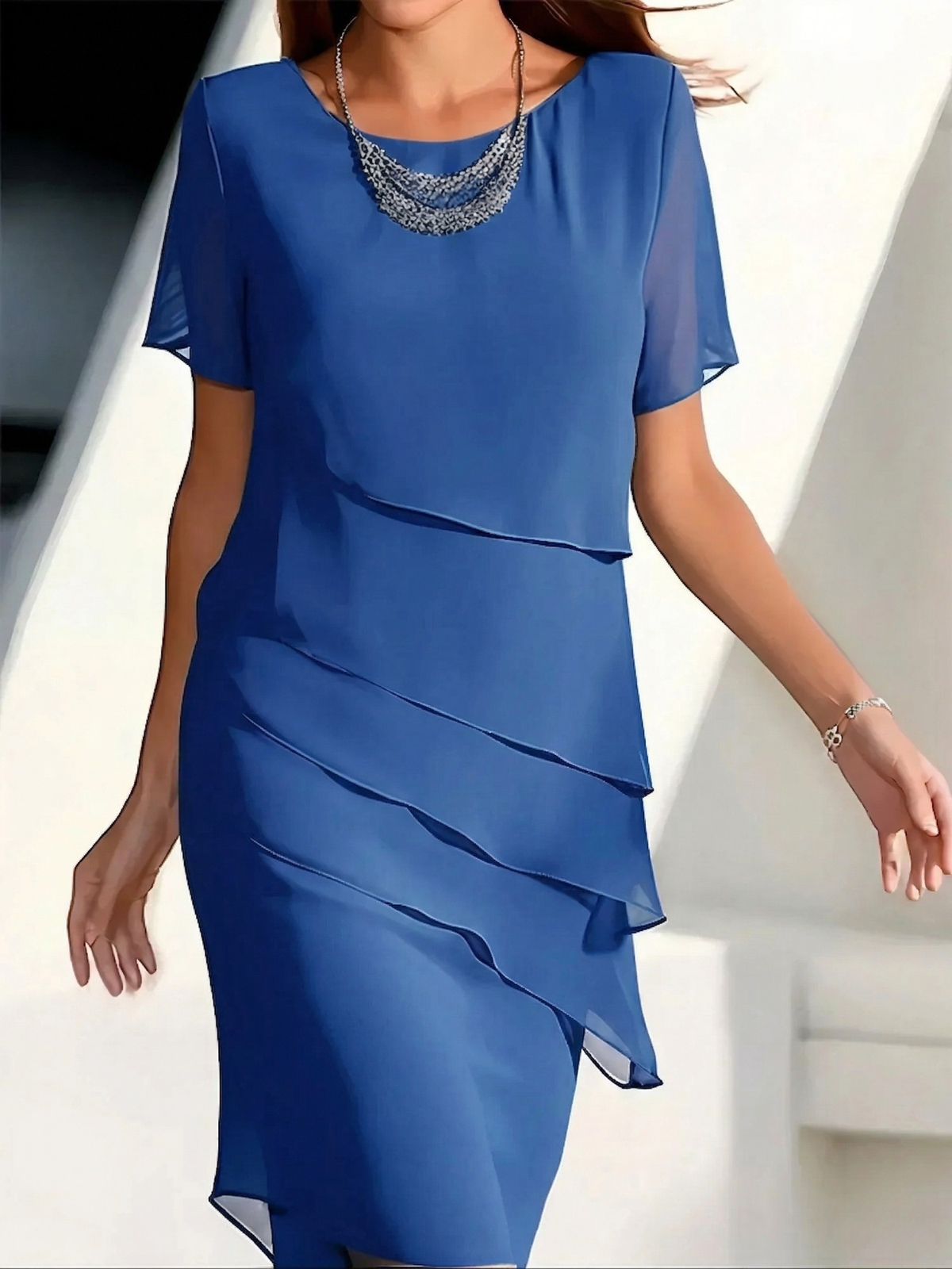 Fern | Women's Short Sleeve Tiered Midi Dress