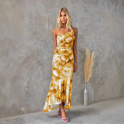 Fiona | Women's Fitted One Shoulder Midi Dress