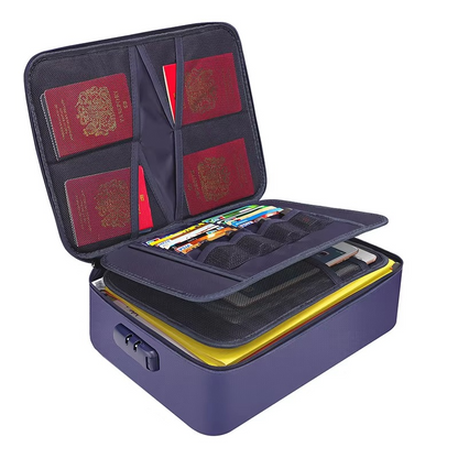 Fireproof and Waterproof Document Organiser Bag – Portable Protective Storage for Travel and Home Security