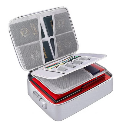 Fireproof and Waterproof Document Organiser Bag – Portable Protective Storage for Travel and Home Security