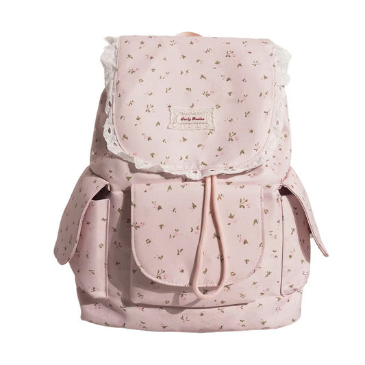 Floral Print Ruffled Backpack