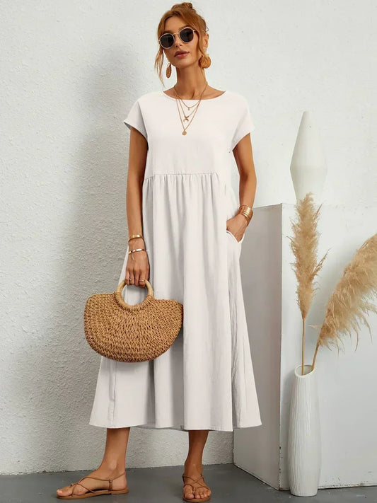 Flowy Midi Dress with Timeless Elegance