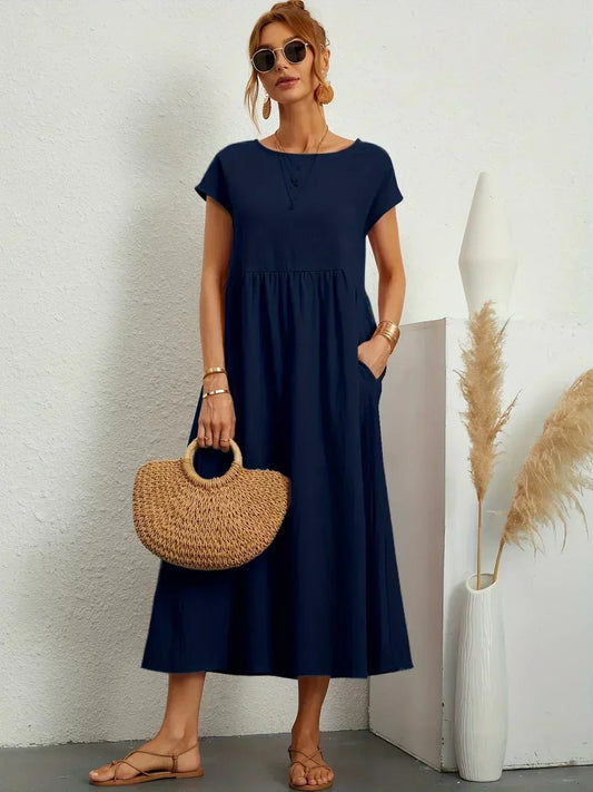 Flowy Midi Dress with Timeless Elegance