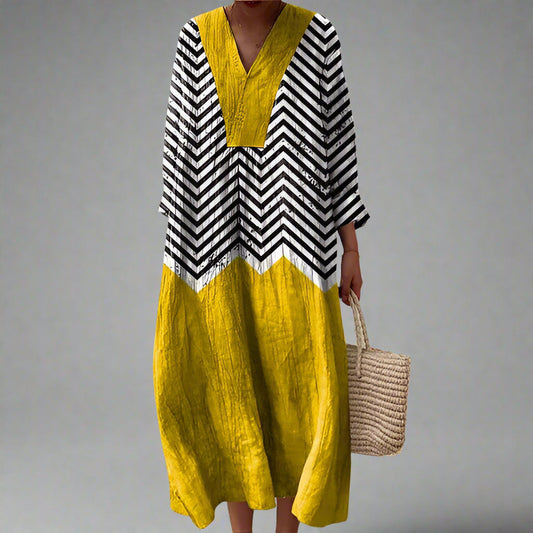 Geometric V-Neck Dress