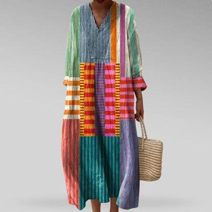 Geometric V-Neck Dress
