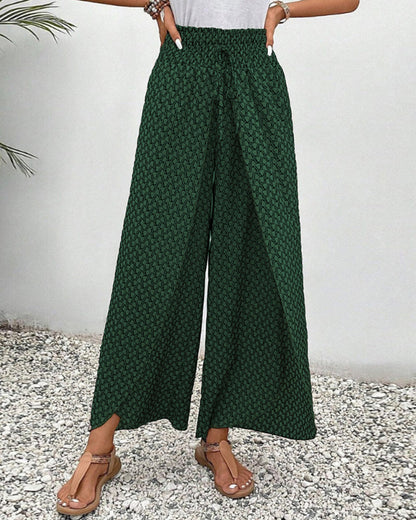 Geraldine | Women's Printed High-Waisted Wide Leg Pants