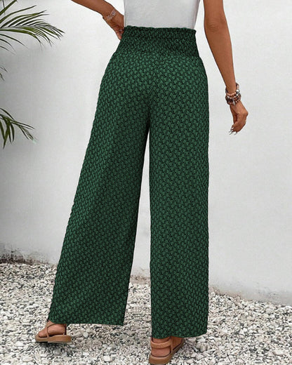 Geraldine | Women's Printed High-Waisted Wide Leg Pants