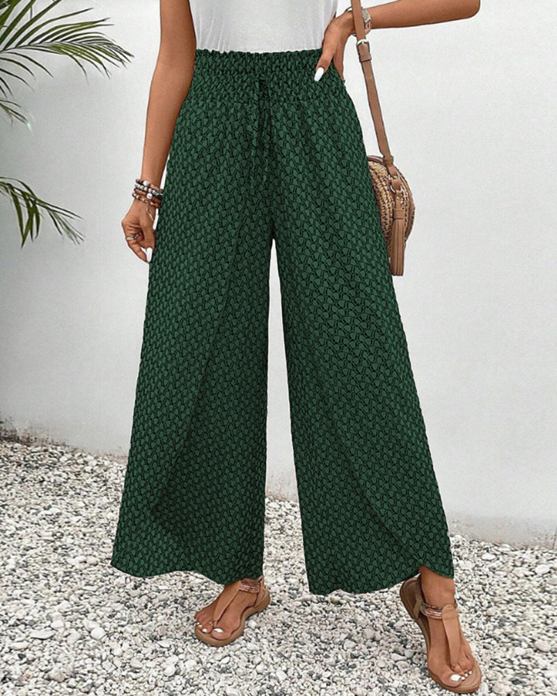 Geraldine | Women's Printed High-Waisted Wide Leg Pants