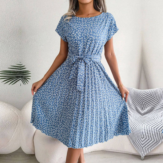 Gina | Women's Pleated A-Line Midi Dress