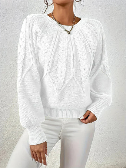 Gwen | Women's Cable Knit Long Sleeve Sweater