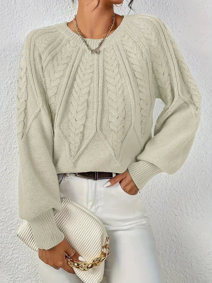 Gwen | Women's Cable Knit Long Sleeve Sweater