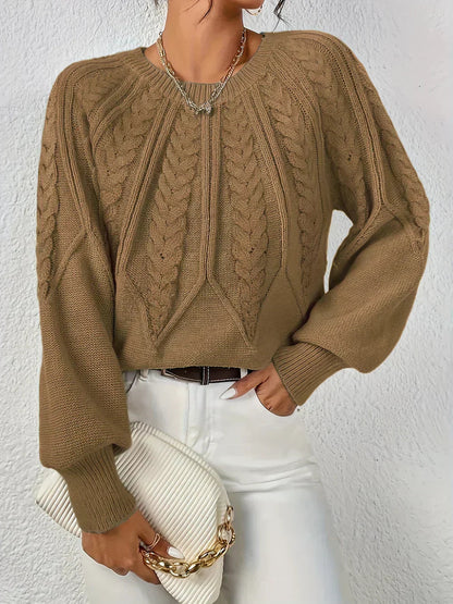 Gwen | Women's Cable Knit Long Sleeve Sweater