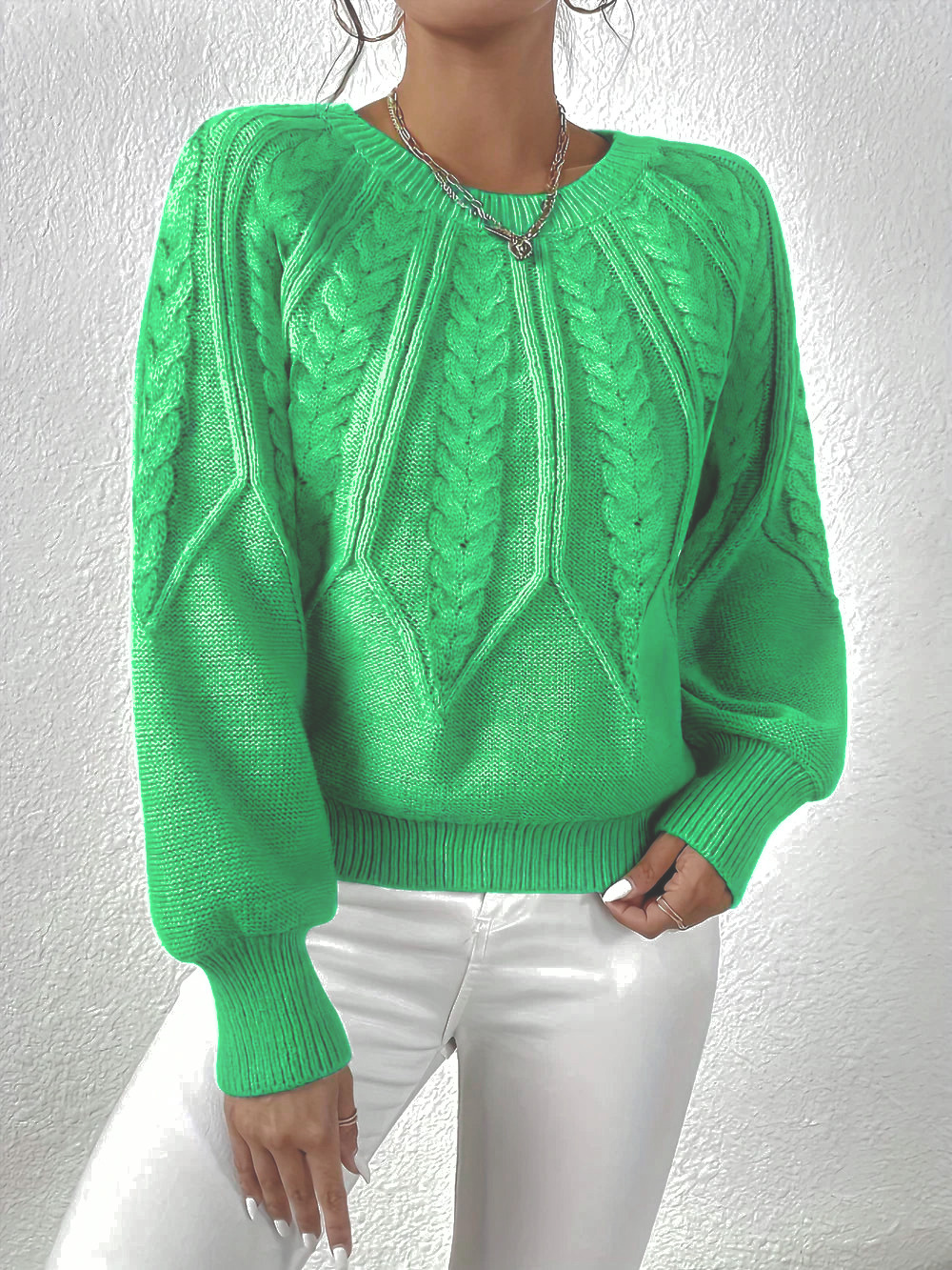 Gwen | Women's Cable Knit Long Sleeve Sweater