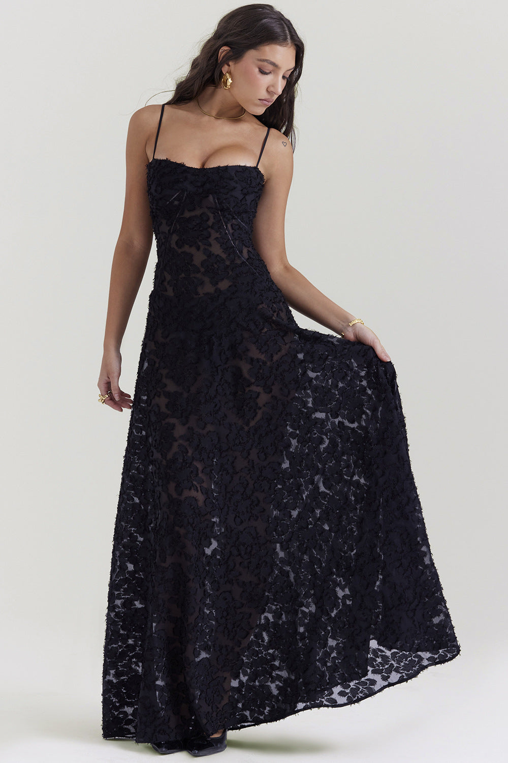 Hailey | Women's Spaghetti Strap A-Line Maxi Dress