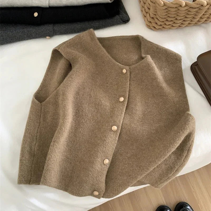 Hallie | Women's Button Front Sleeveless Sweater Vest