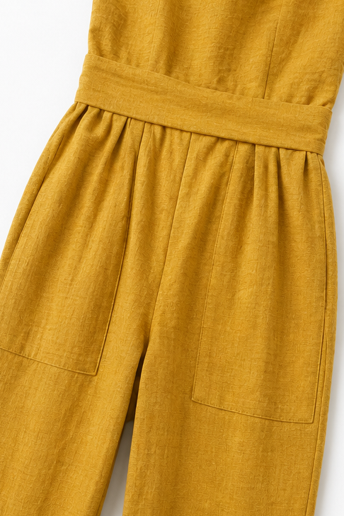 Halter-Neck Wide-Leg Jumpsuit with Defined Waist