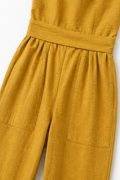 Halter-Neck Wide-Leg Jumpsuit with Defined Waist