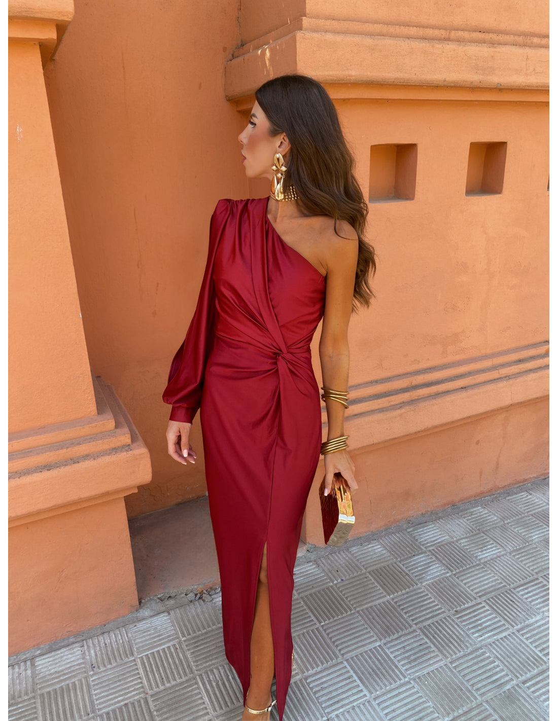 Hannah | Women's One Shoulder Midi Dress