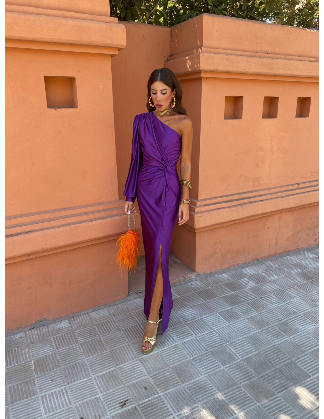 Hannah | Women's One Shoulder Midi Dress