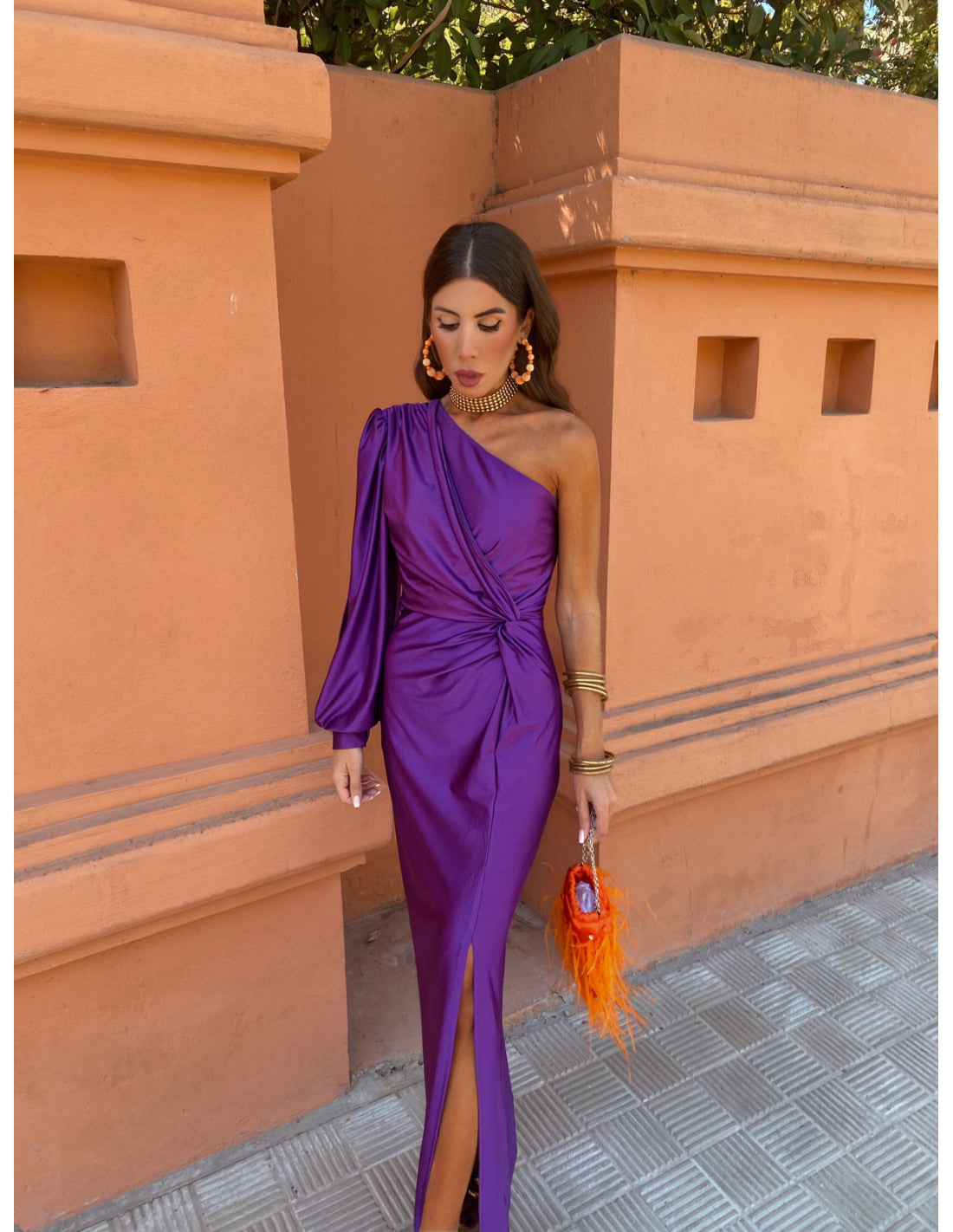 Hannah | Women's One Shoulder Midi Dress