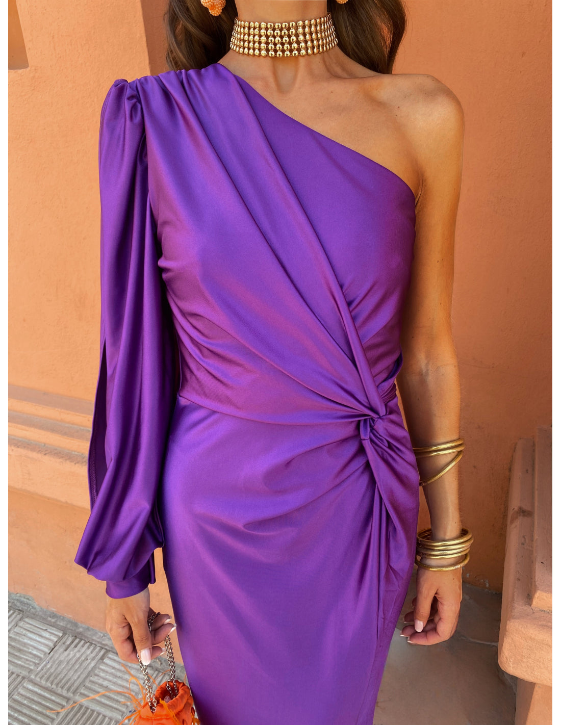 Hannah | Women's One Shoulder Midi Dress