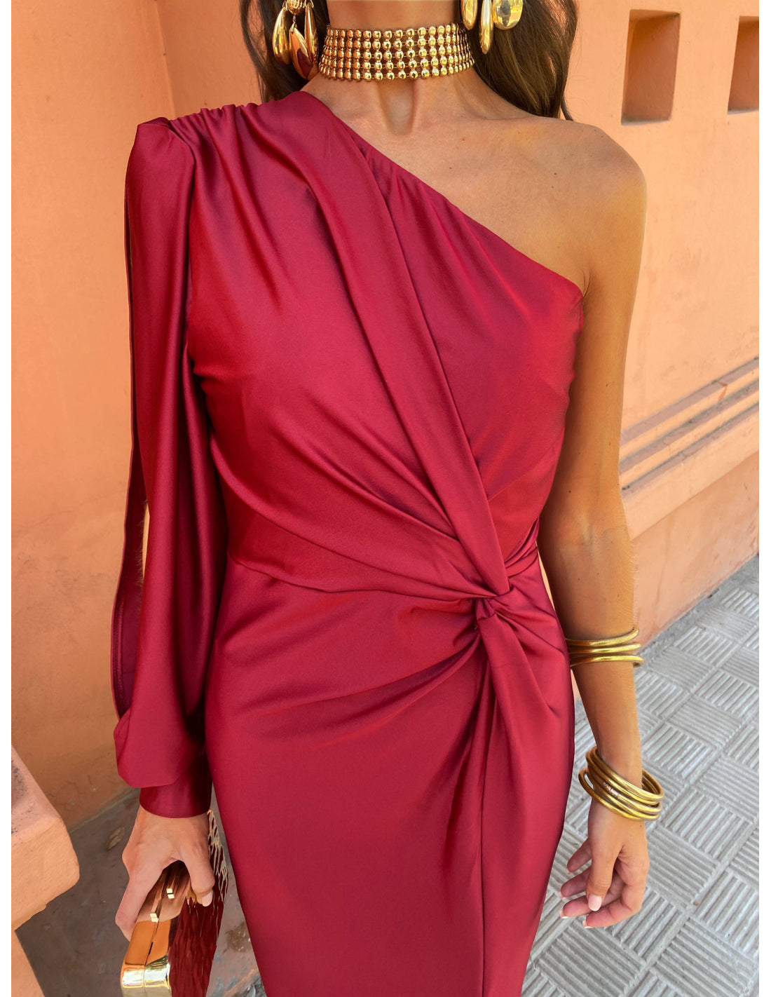 Hannah | Women's One Shoulder Midi Dress