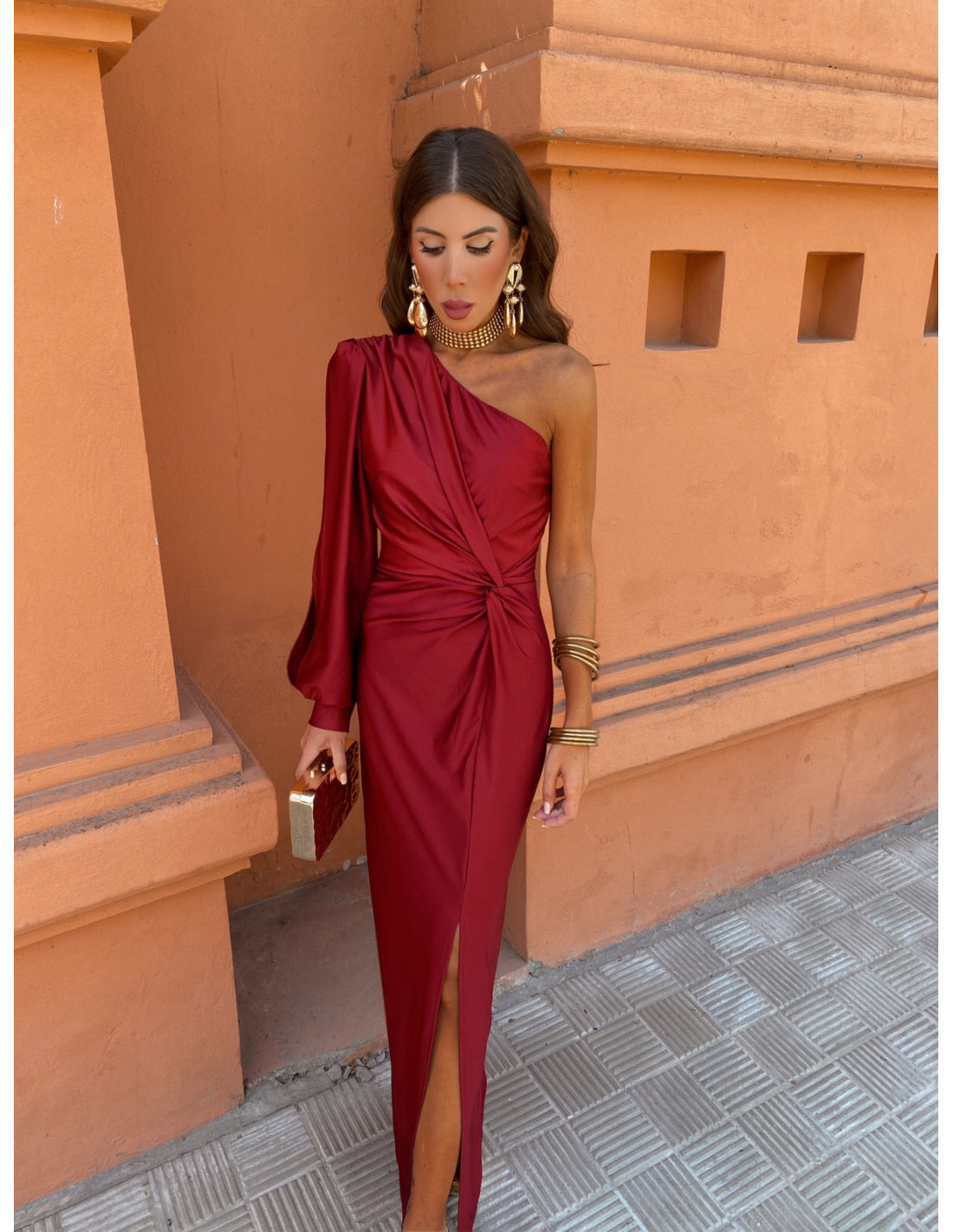 Hannah | Women's One Shoulder Midi Dress