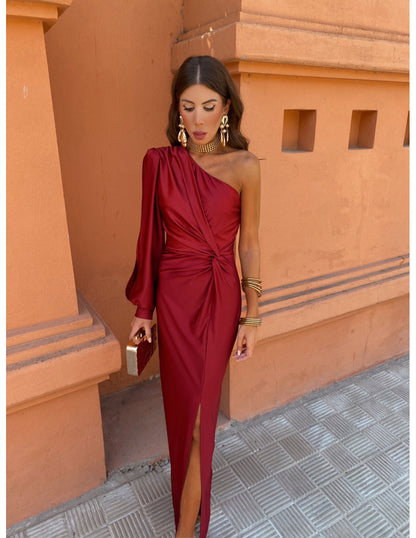 Hannah | Women's One Shoulder Midi Dress