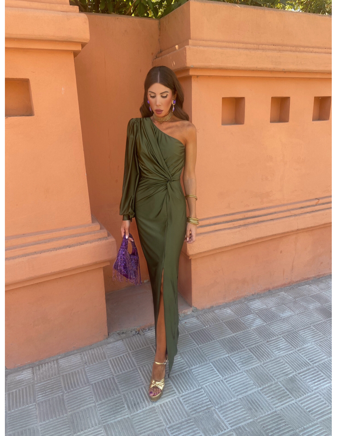 Hannah | Women's One Shoulder Midi Dress