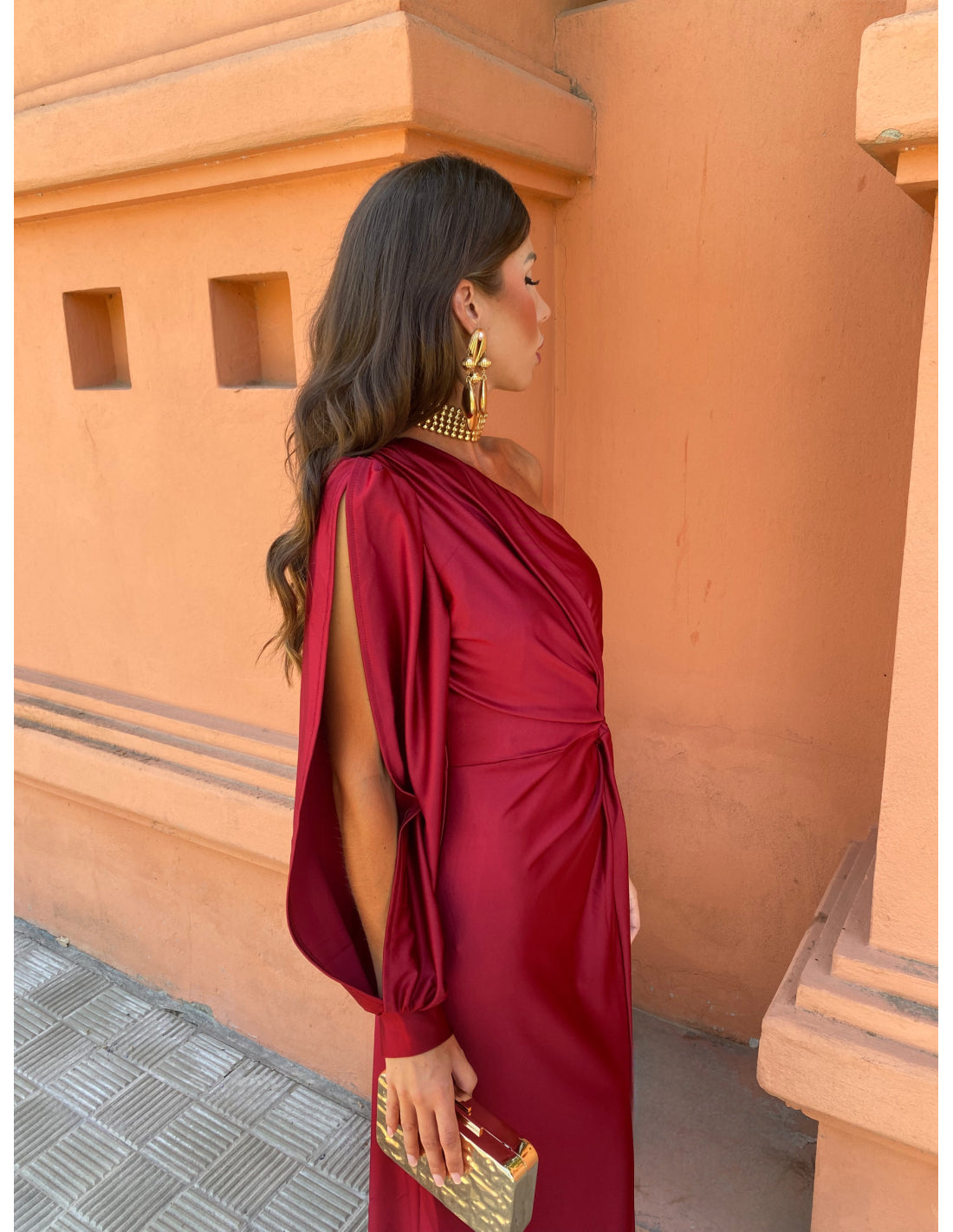 Hannah | Women's One Shoulder Midi Dress