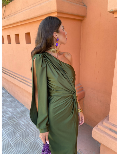 Hannah | Women's One Shoulder Midi Dress