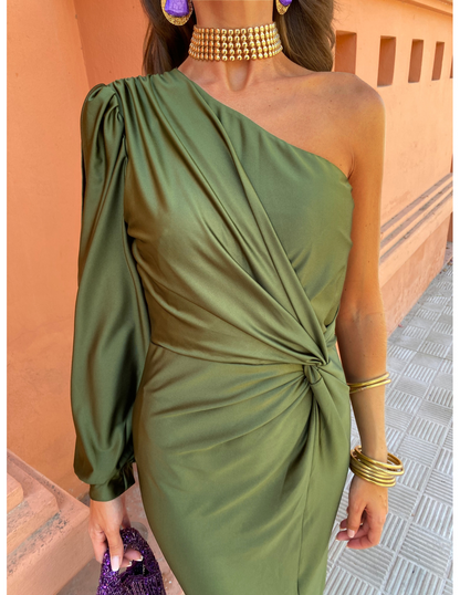 Hannah | Women's One Shoulder Midi Dress