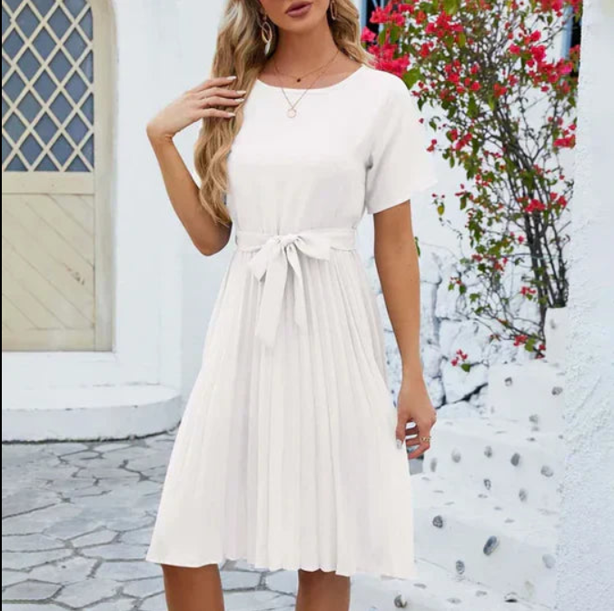 Hazel | Women's Pleated A-Line Midi Dress