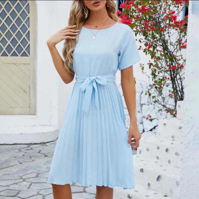 Hazel | Women's Pleated A-Line Midi Dress