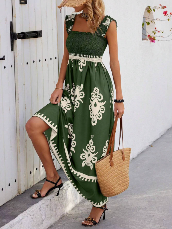 Hope | Women's Sleeveless Smocked A-Line Maxi Dress