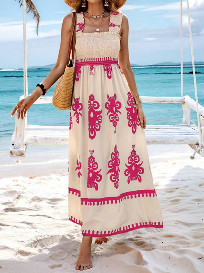 Hope | Women's Sleeveless Smocked A-Line Maxi Dress