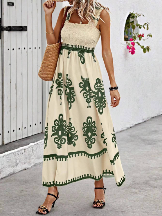 Hope | Women's Sleeveless Smocked A-Line Maxi Dress