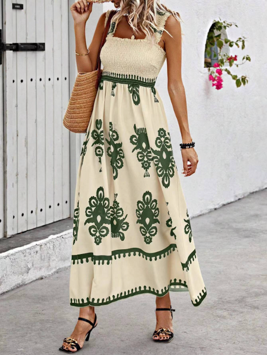 Hope | Women's Sleeveless Smocked A-Line Maxi Dress