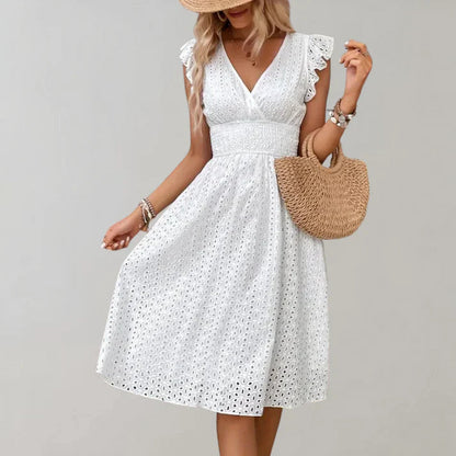 Hope | Women's V-Neck A-Line Midi Dress