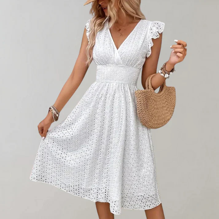 Hope | Women's V-Neck A-Line Midi Dress
