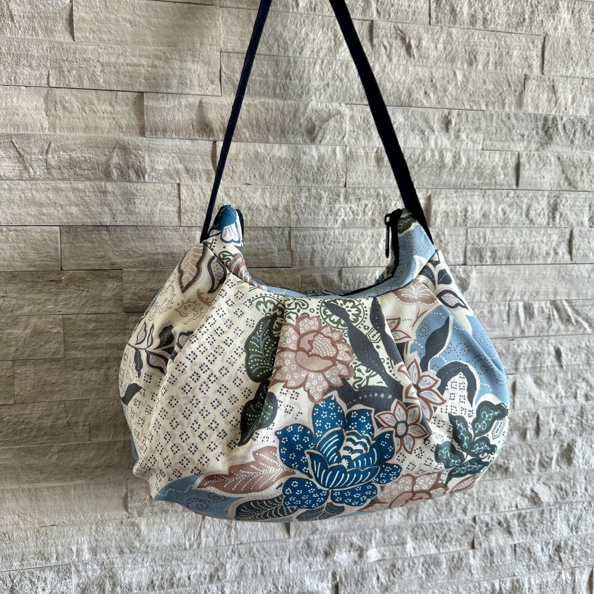 Pleated Bag - Cobalt Bloom Retro
