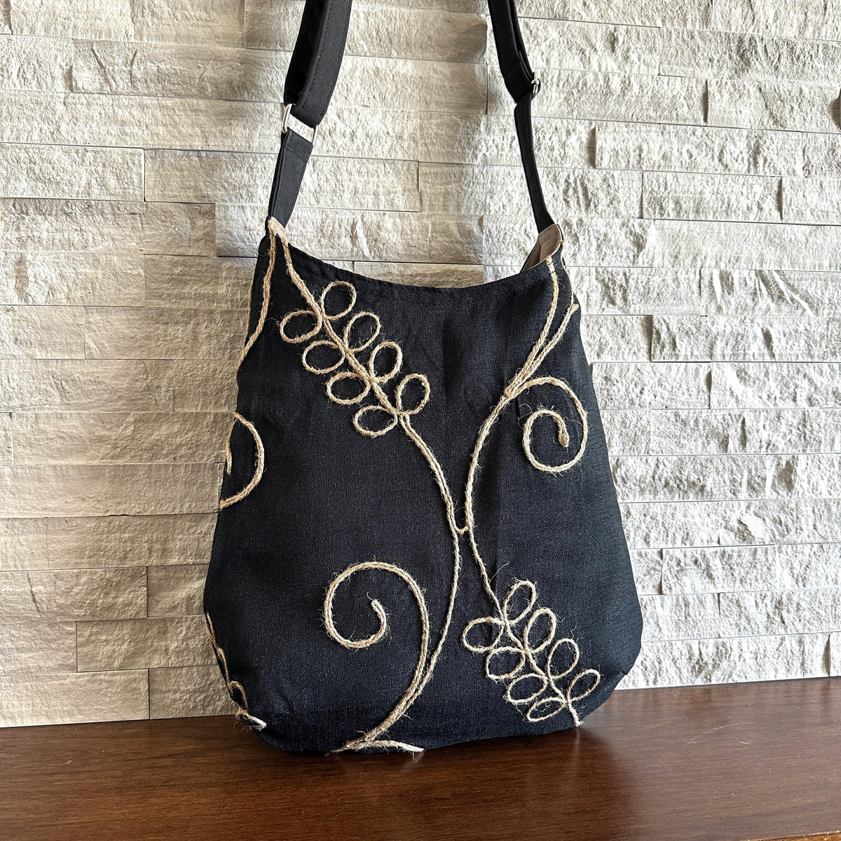 One Handle Hobo Bag - Harvest Black Grain