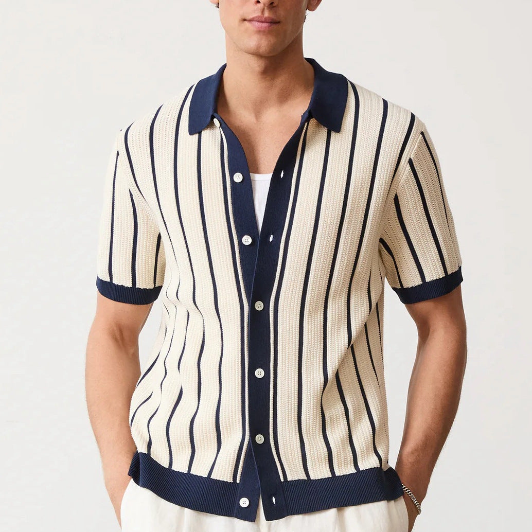 Ivan | Men's Vertical Striped Polo Shirt