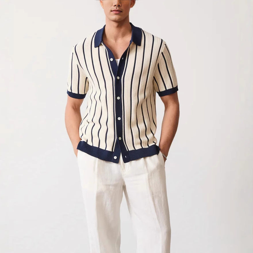 Ivan | Men's Vertical Striped Polo Shirt