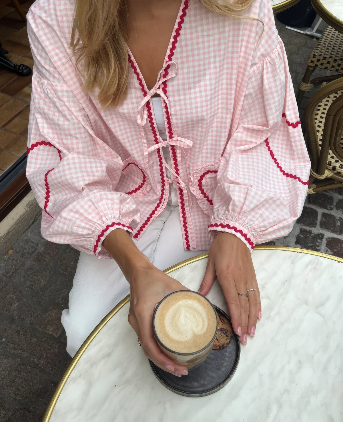 Ivy | Women's Open Front Gingham Blouse