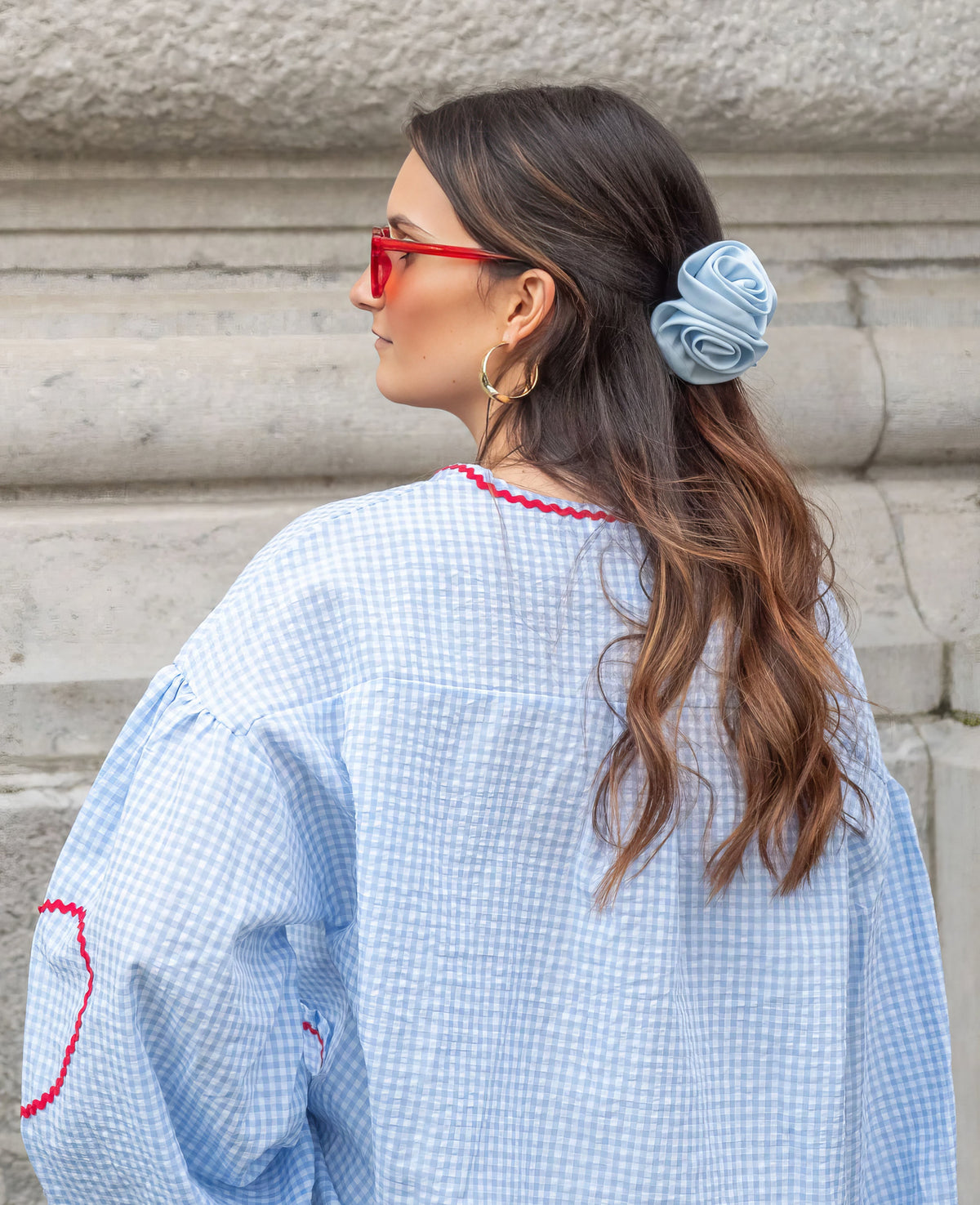 Ivy | Women's Open Front Gingham Blouse