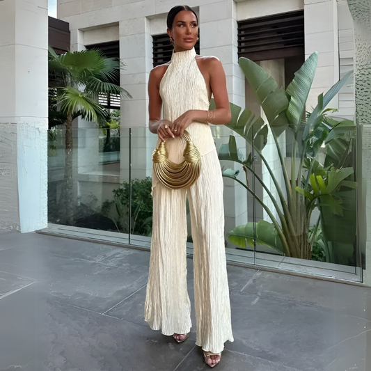 Jacqueline | Women's Backless Halter Maxi Dress