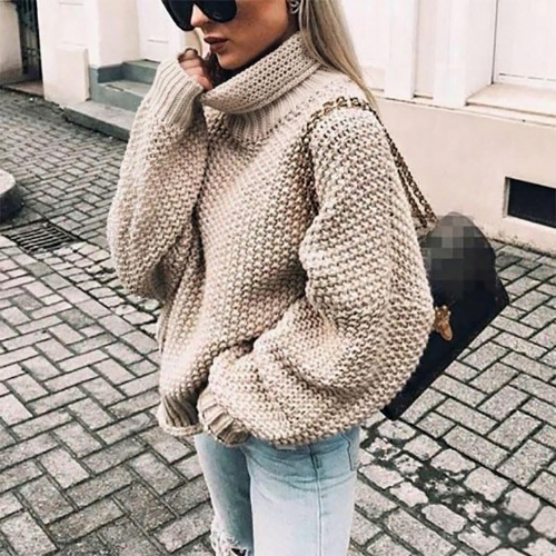 Jade | Women's Oversized Chunky Knit Turtleneck Sweater