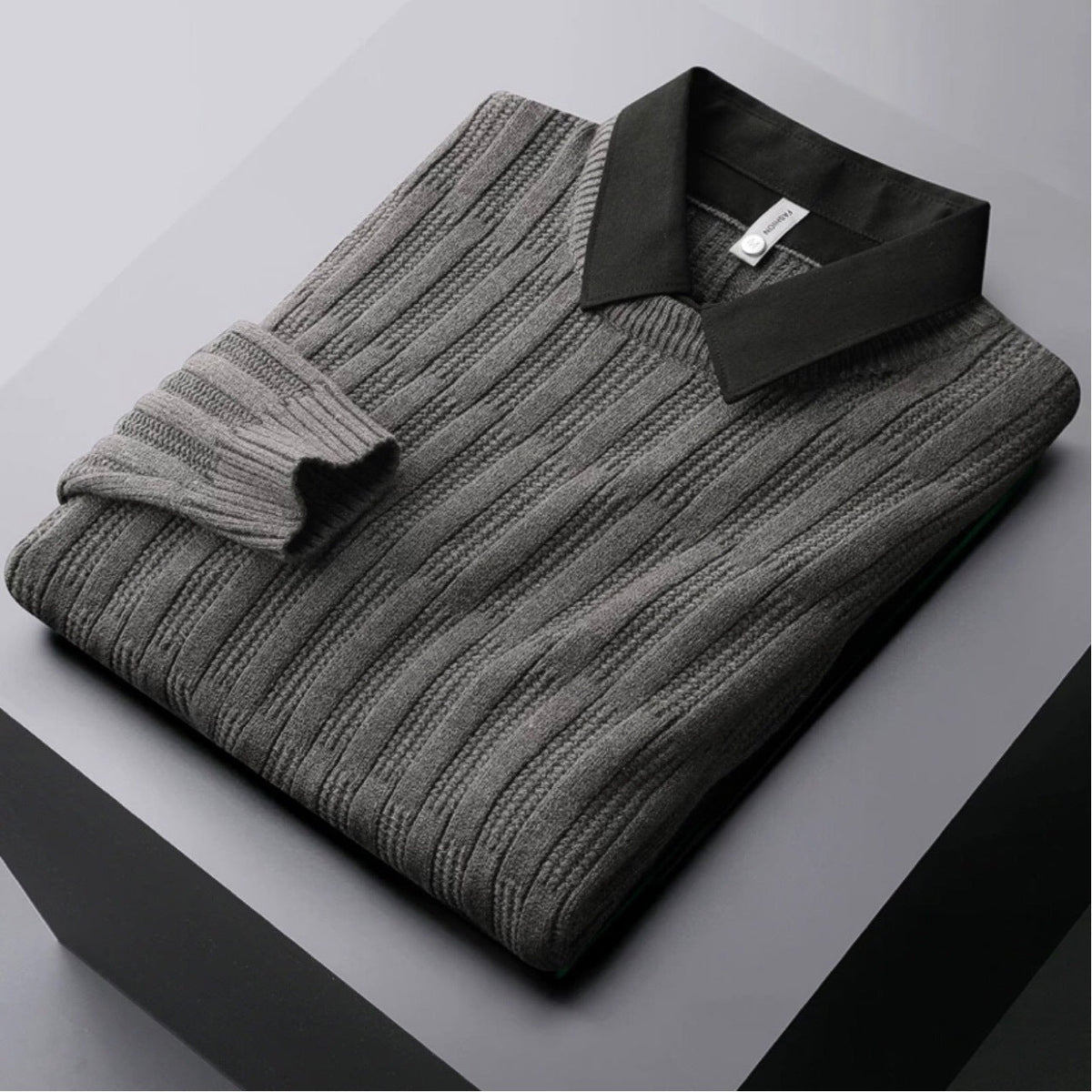 Jake | Men's Collared Ribbed Sweater